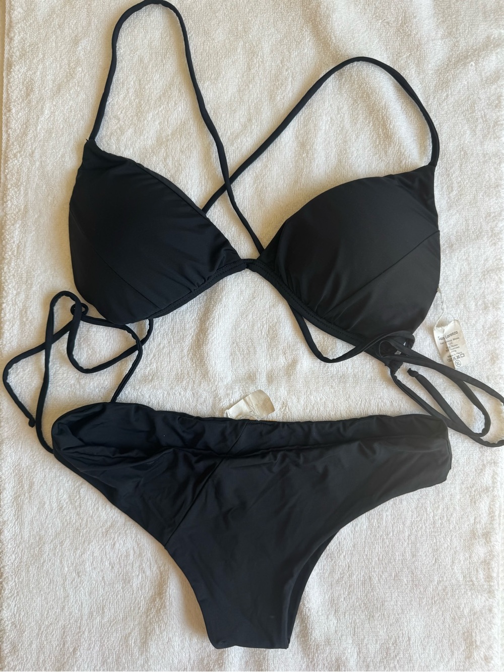 San Lorenzo Black Women's Bikini Set - XL but fits S